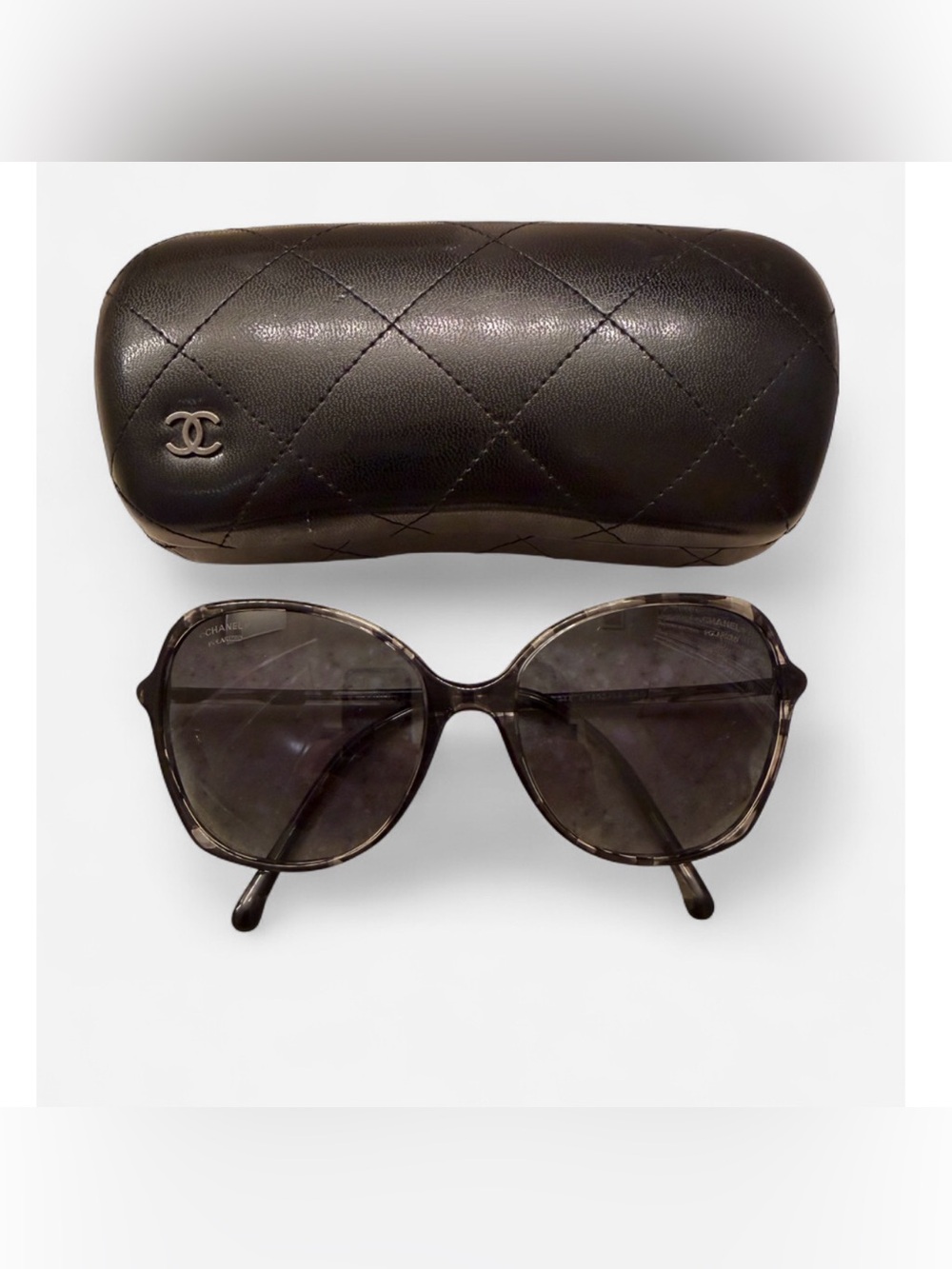 CHANEL 5344-A Polarized Oversized Sunglasses 58-17-140 w/ Case